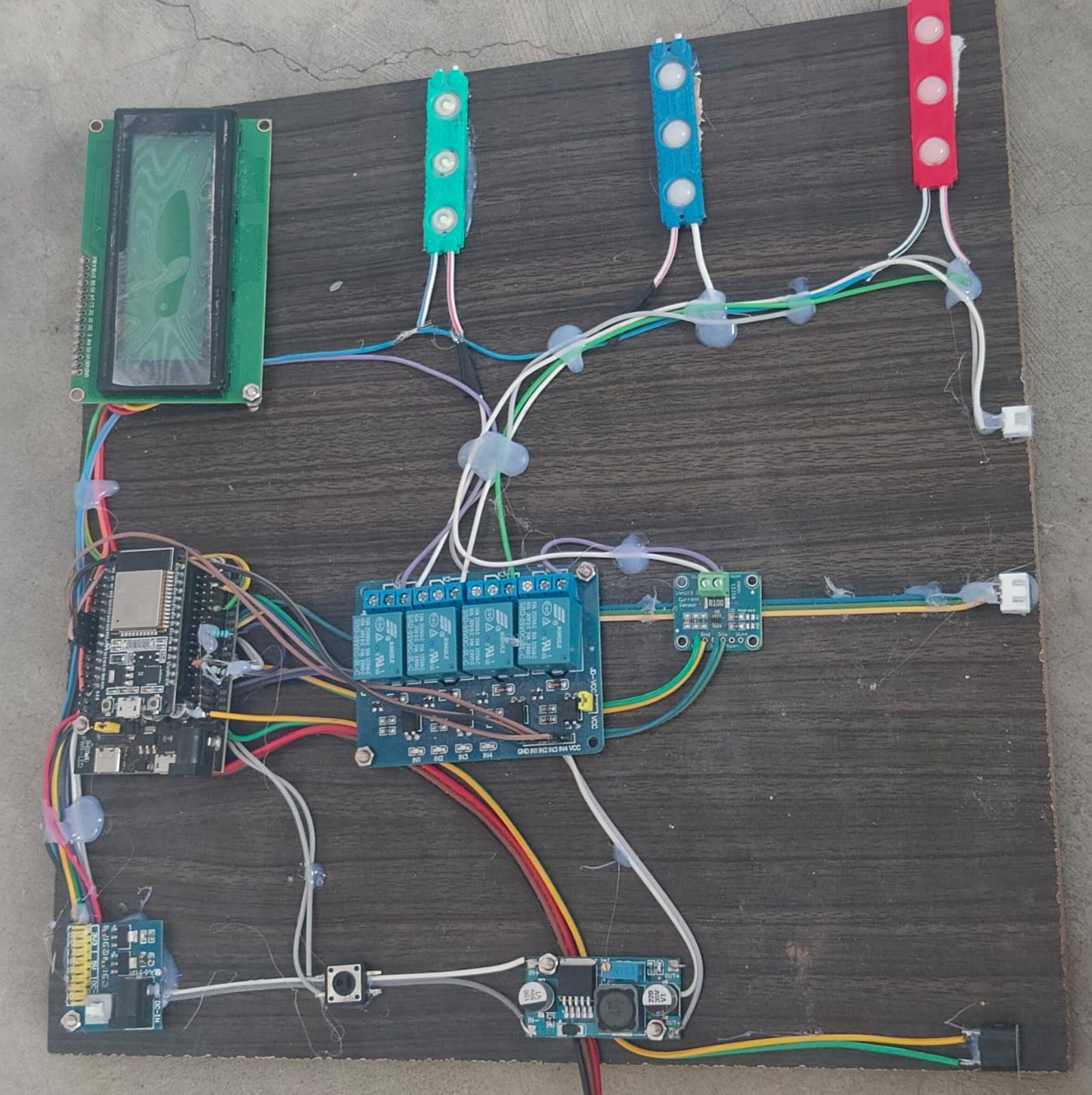 HydroSmart ESP32 IoT water management hardware prototype built by M Boopathi